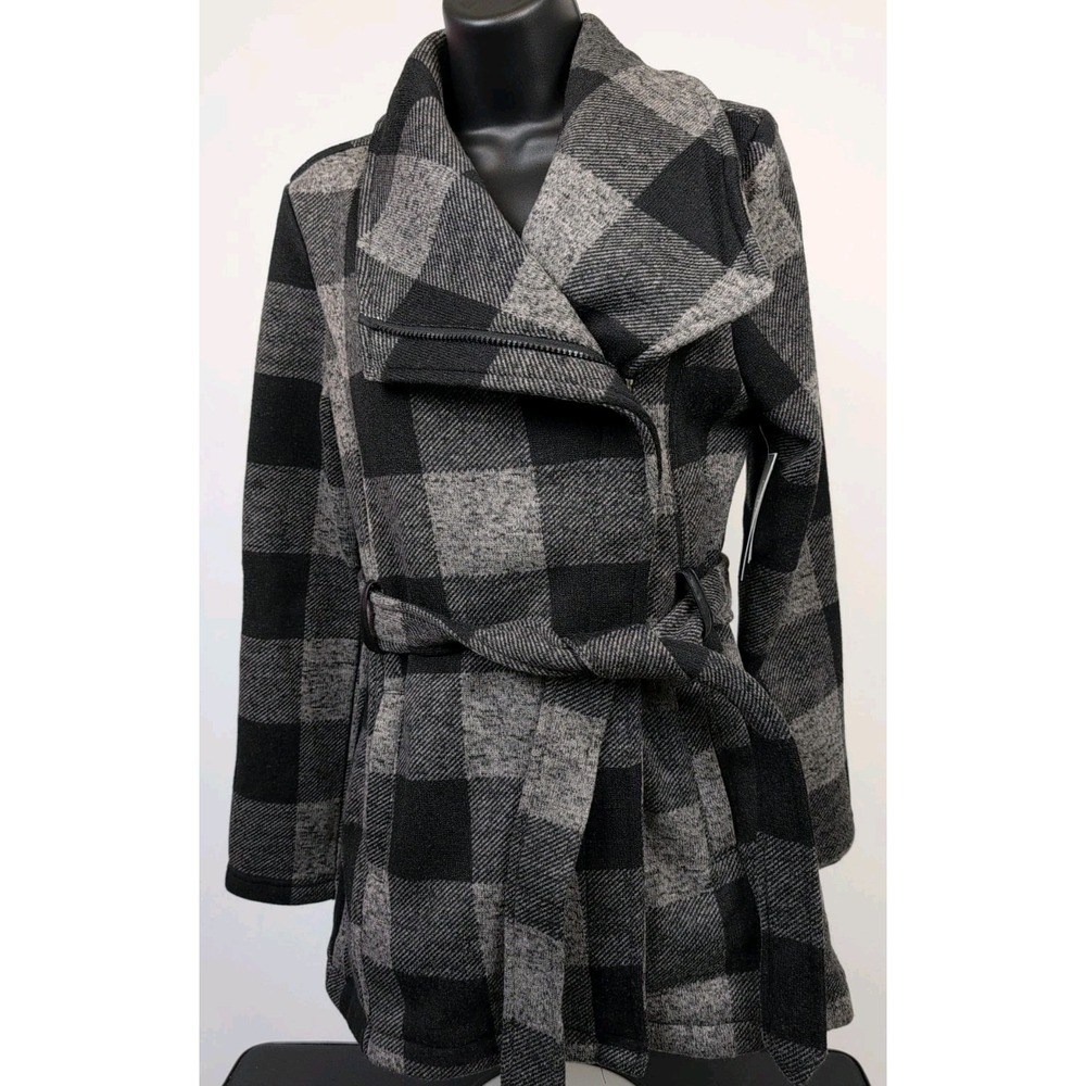 CoffeeShop New York Women's Jasmine Knit Trench Jacket Black Grey Sz XS NWT - Picture 3 of 10